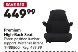 Princess Auto Premium High-Back Seat offer