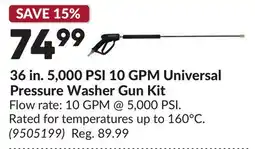 Princess Auto 36 in. 5,000 PSI 10 GPM Universal Pressure Washer Gun Kit offer