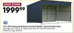 Princess Auto 12 x 20 ftGalvanized-Steel Livestock Shelter, Special Order Only offer