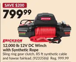 Princess Auto ERICKSON 12,000 lb 12V DC Winch with Synthetic Rope offer