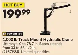 Princess Auto 1,000 lb Truck Mount Hydraulic Crane offer