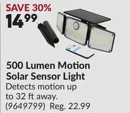 Princess Auto 500 Lumen Motion Solar Sensor Light offer