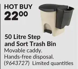 Princess Auto 50 Litre Step and Sort Trash Bin offer