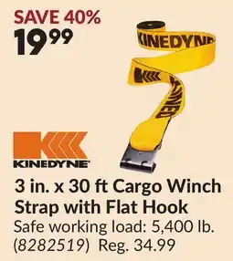 Princess Auto 3 in. x 30 ft Cargo Winch Strap with Flat Hook offer
