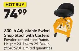 Princess Auto 330 lb Adjustable Swivel Shop Stool with Casters offer