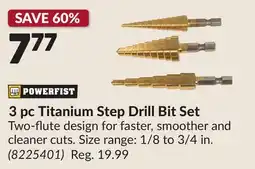 Princess Auto 3 pc Titanium Step Drill Bit Set offer