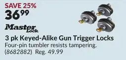 Princess Auto 3 pk Keyed-Alike Gun Trigger Locks offer