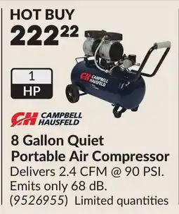 Princess Auto 8 Gallon Quiet Portable Air Compressor offer