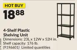 Princess Auto 4-Shelf Plastic Shelving Unit offer