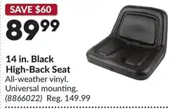 Princess Auto 14 in. Black High-Back Seat offer