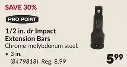 Princess Auto 1/2 in. dr Impact Extension Bars offer