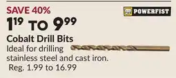 Princess Auto Cobalt Drill Bits offer