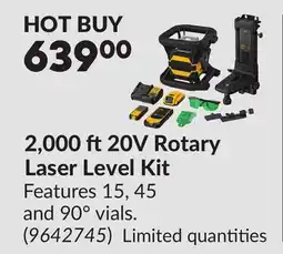 Princess Auto 2,000 ft 20V Rotary Laser Level Kit offer