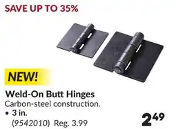 Princess Auto Weld-On Butt Hinges offer