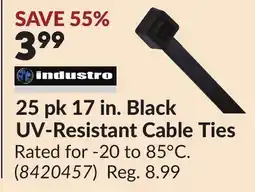 Princess Auto 25 pk 17 in. Black UV-Resistant Cable Ties offer