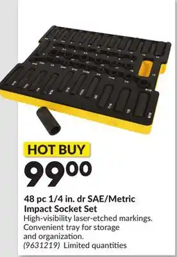 Princess Auto 48 pc 1/4 in. dr SAE/Metric Impact Socket Set offer