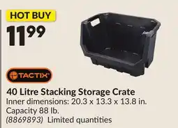 Princess Auto 40 Litre Stacking Storage Crate offer
