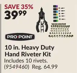 Princess Auto 10 in. Heavy Duty Hand Riveter Kit offer
