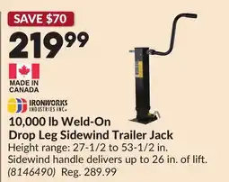 Princess Auto 10,000 lb Weld-On Drop Leg Sidewind Trailer Jack offer