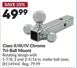 Princess Auto Class II/III/IV Chrome Tri-Ball Mount offer