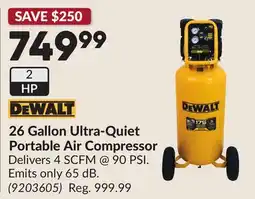 Princess Auto 26 Gallon Ultra-Quiet Portable Air Compressor offer