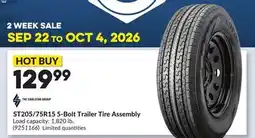 Princess Auto ST205/75R15 5-Bolt Trailer Tire Assembly offer