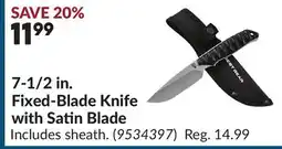 Princess Auto 7-1/2 in. Fixed-Blade Knife with Satin Blade offer