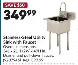 Princess Auto Stainless-Steel Utility Sink with Faucet offer