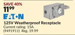 Princess Auto EATON 125V Weatherproof Receptacle offer