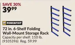Princess Auto 72 in. 6-Shelf Folding Wall-Mount Storage Rack offer