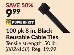 Princess Auto 100 pk 8 in. Black Reusable Cable Ties offer