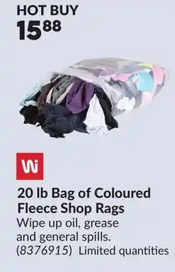 Princess Auto 20 lb Bag of Coloured Fleece Shop Rags offer