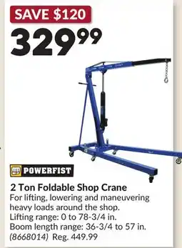 Princess Auto 2 Ton Foldable Shop Crane offer