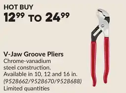 Princess Auto V-Jaw Groove Pliers offer