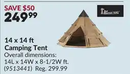 Princess Auto 14 x 14 ft Camping Tent offer
