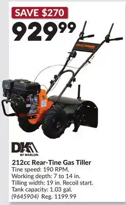 Princess Auto 212cc Rear-Tine Gas Tiller offer