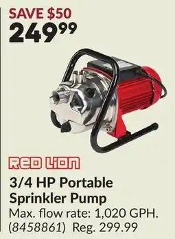 Princess Auto 3/4 HP Portable Sprinkler Pump offer