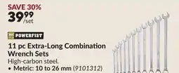 Princess Auto 11 pc Extra-Long Combination Wrench Sets Metric: 10 to 26 mm offer
