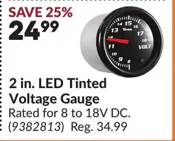 Princess Auto 2 in. LED Tinted Voltage Gauge offer