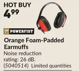 Princess Auto POWERFIST Orange Foam-Padded Earmuffs offer