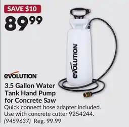 Princess Auto 3.5 Gallon Water Tank Hand Pump for Concrete Saw offer