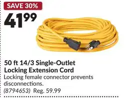 Princess Auto 50 ft14/3 Single-Outlet Locking Extension Cord offer
