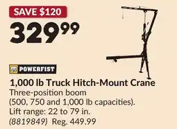 Princess Auto 1,000 lb Truck Hitch-Mount Crane offer