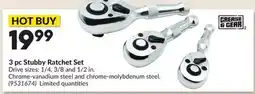 Princess Auto 3 pc Stubby Ratchet Set offer