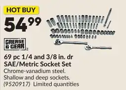 Princess Auto 69 pc 1/4 and 3/8 in. dr SAE/Metric Socket Set offer