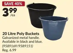 Princess Auto 20 Litre Poly Buckets offer