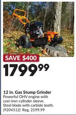 Princess Auto 12 in. Gas Stump Grinder offer