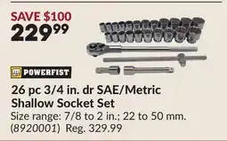 Princess Auto 26 pc 3/4 in. dr SAE/Metric Shallow Socket Set offer