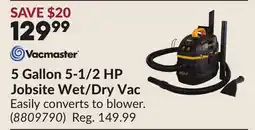 Princess Auto 5 Gallon 5-1/2 HP Jobsite Wet/Dry Vac offer