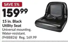 Princess Auto 15 in. Black Utility Seat offer